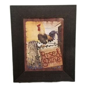 Farmhouse Country Cottage Rooster Rise and Shine framed print